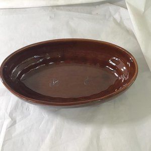 Vintage Haeger 74 oval brown glaze dish serving